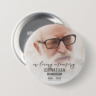 Badge Rond 7,6 Cm Épinglette de photo en hommage "En souvenir affect