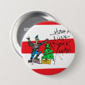 Badge Rond 7,6 Cm Épinglette PUNK ROCK NOËL (Devant & derrière)