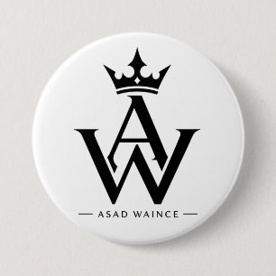 Badge Rond 7,6 Cm Épinglette ronde personnalisée avec monogramme AW