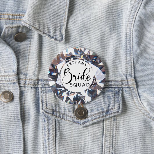 Badge Rond 7,6 Cm Équipe Chic Diamond Bride Personnalisée (En situation)