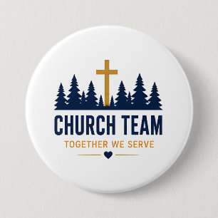 Badge Rond 7,6 Cm Équipe de bénévoles de l'église Together We Serve