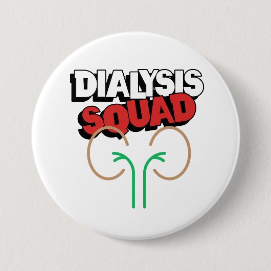 Badge Rond 7,6 Cm Équipe de dialyse (Devant)