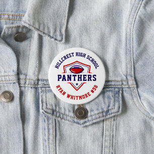Badge Rond 7,6 Cm Équipe de football personnalisée Marine et Rouge S