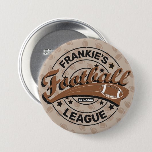 Badge Rond 7,6 Cm Équipe de joueurs de football (Devant & derrière)