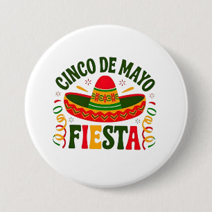 Badge Rond 7,6 Cm Équipe de la Fiesta Cinco De Mayo Mexicaine Sombre