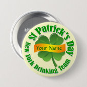 Badge Rond 7,6 Cm Équipe de New York St Patrick's (Devant & derrière)