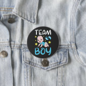 Badge Rond 7,6 Cm Équipe de révélation de genre Boy Party Set Round (En situation)