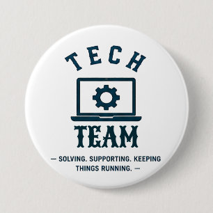 Badge Rond 7,6 Cm 💻 Équipe de soutien technique de l'équipe informa