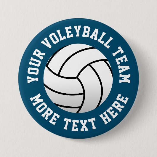 Badge Rond 7,6 Cm Équipe de volley-ball (Devant)