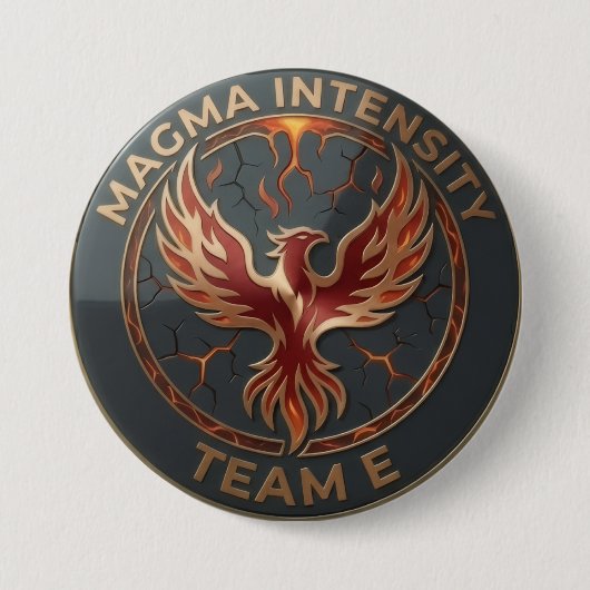 Badge Rond 7,6 Cm Équipe E – Emblème MAGMA INTENSITY | Fiery Power L (Devant)