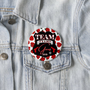 Badge Rond 7,6 Cm Équipe GUNS armes ou roses Révélation de sexe Roug