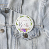 Badge Rond 7,6 Cm Équipe Mariée ! Blumen Kranz Bouton (En situation)