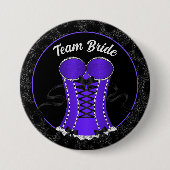 Badge Rond 7,6 Cm Équipe Mariée Corset Violet Flirt (Devant)