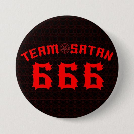 Badge Rond 7,6 Cm Équipe Satan 666 (Devant)