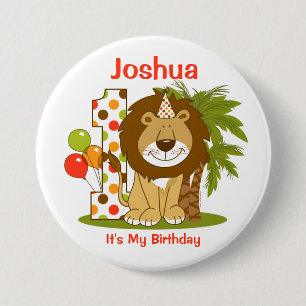 Badge Rond 7,6 Cm Ęr anniversaire de lion mignon