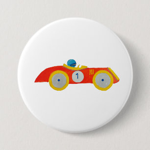 Badge Rond 7,6 Cm Ęr anniversaire de petit de roadster enfant rouge