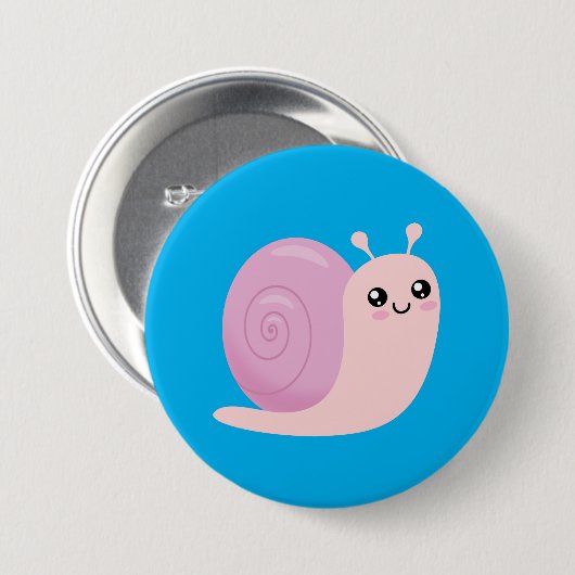 Badge Rond 7,6 Cm Escargot (Devant & derrière)