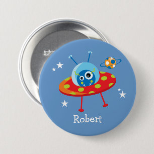 Badge Rond 7,6 Cm Espace Alien personnalisé