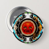 Badge Rond 7,6 Cm Espace Soleil Et Lune Mandala (Devant & derrière)