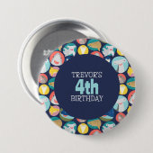 Badge Rond 7,6 Cm Espèces de requins mignons (Devant & derrière)