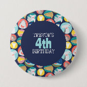 Badge Rond 7,6 Cm Espèces de requins mignons (Devant)