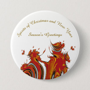 BADGE ROND 7,6 CM ESPRITS DE NOËL ET NOUVELLE ANNÉE