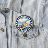 Badge Rond 7,6 Cm Estonie (En situation)