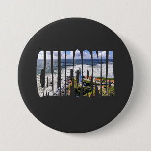 Badge Rond 7,6 Cm État de Californie
