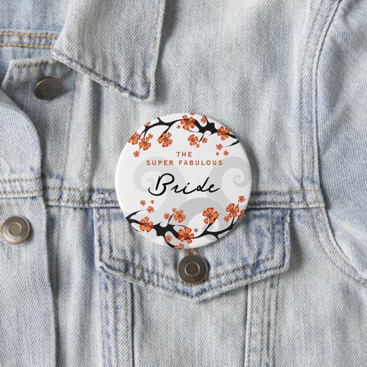 Badge Rond 7,6 Cm Étiquette BRIDE Fleurs tropicales Swirl Chic Maria (En situation)