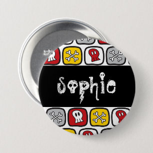 Badge Rond 7,6 Cm Étiquette de nom de fête d'Halloween pour enfants