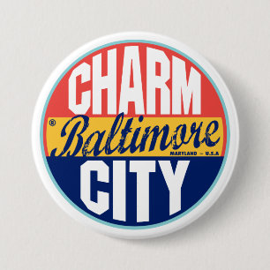 Badge Rond 7,6 Cm Étiquette vintage de Baltimore