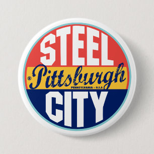 Badge Rond 7,6 Cm Étiquette vintage de Pittsburgh