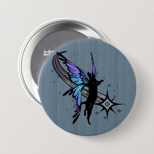 Badge Rond 7,6 Cm Étoile de chat cosmique (Devant & derrière)