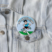 Badge Rond 7,6 Cm Étoile de football (En situation)
