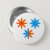 Badge Rond 7,6 Cm Étoiles à huit branches de feu et de glace (Devant & derrière)
