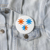 Badge Rond 7,6 Cm Étoiles à huit branches de feu et de glace (En situation)