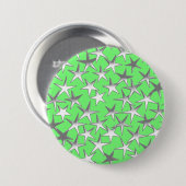 Badge Rond 7,6 Cm étoiles d'argent, sur vert citron (Devant & derrière)