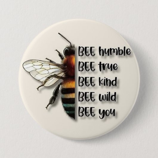 Badge Rond 7,6 Cm être humble... (Devant)