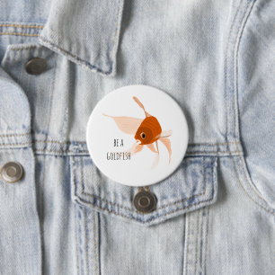 Badge Rond 7,6 Cm être un poisson rouge orange noir illustration mod