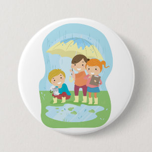 Badge Rond 7,6 Cm Étude scientifique de la nature sous la pluie pour