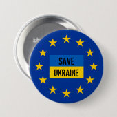 Badge Rond 7,6 Cm europe ukraine (Devant & derrière)