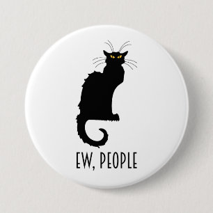 Badge Rond 7,6 Cm Ew, People Funny Vintage Black Cat