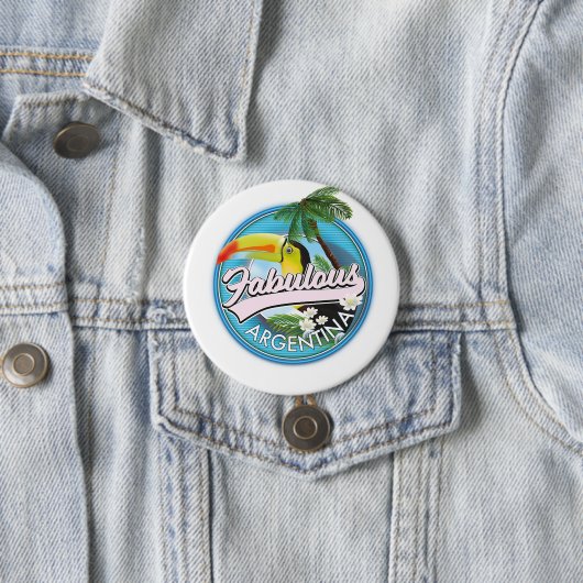 Badge Rond 7,6 Cm explorer le logo fabuleux de l'Argentine (En situation)
