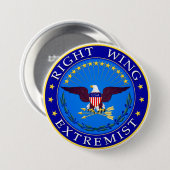 Badge Rond 7,6 Cm Extrémiste de droite (Devant & derrière)