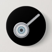 Badge Rond 7,6 Cm Eyeball In Magnifying Glass Button (Devant)