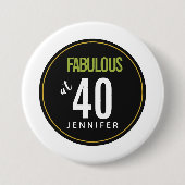 Badge Rond 7,6 Cm Fabuleux à 40 modèle vert (Devant)
