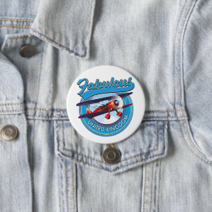 Badge Rond 7,6 Cm Fabuleux patch de voyage au Royaume-Uni.