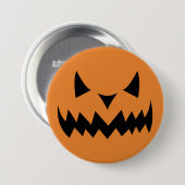 Badge Rond 7,6 Cm Face Citrouille Halloween (Devant & derrière)