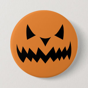 Badge Rond 7,6 Cm Face Citrouille Halloween