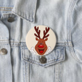 Badge Rond 7,6 Cm Face de Christmas (En situation)